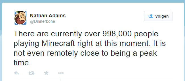 Mojang: Bijna 1 miljoen PC-spelers tegelijk op Minecraft