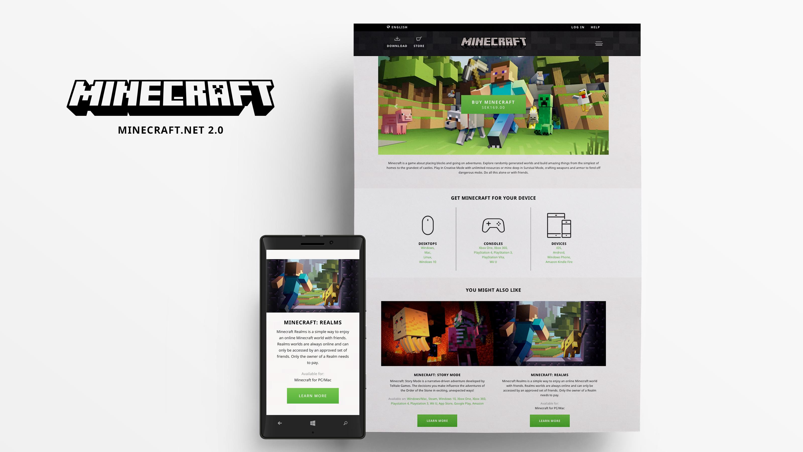 Nieuwe Minecraft.net website